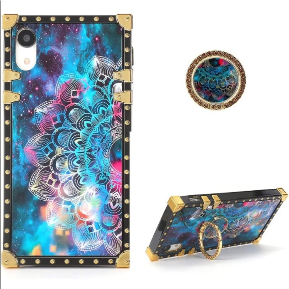 iPhone XR Women Girls Case with Kickstand for iPhone XR mandala art